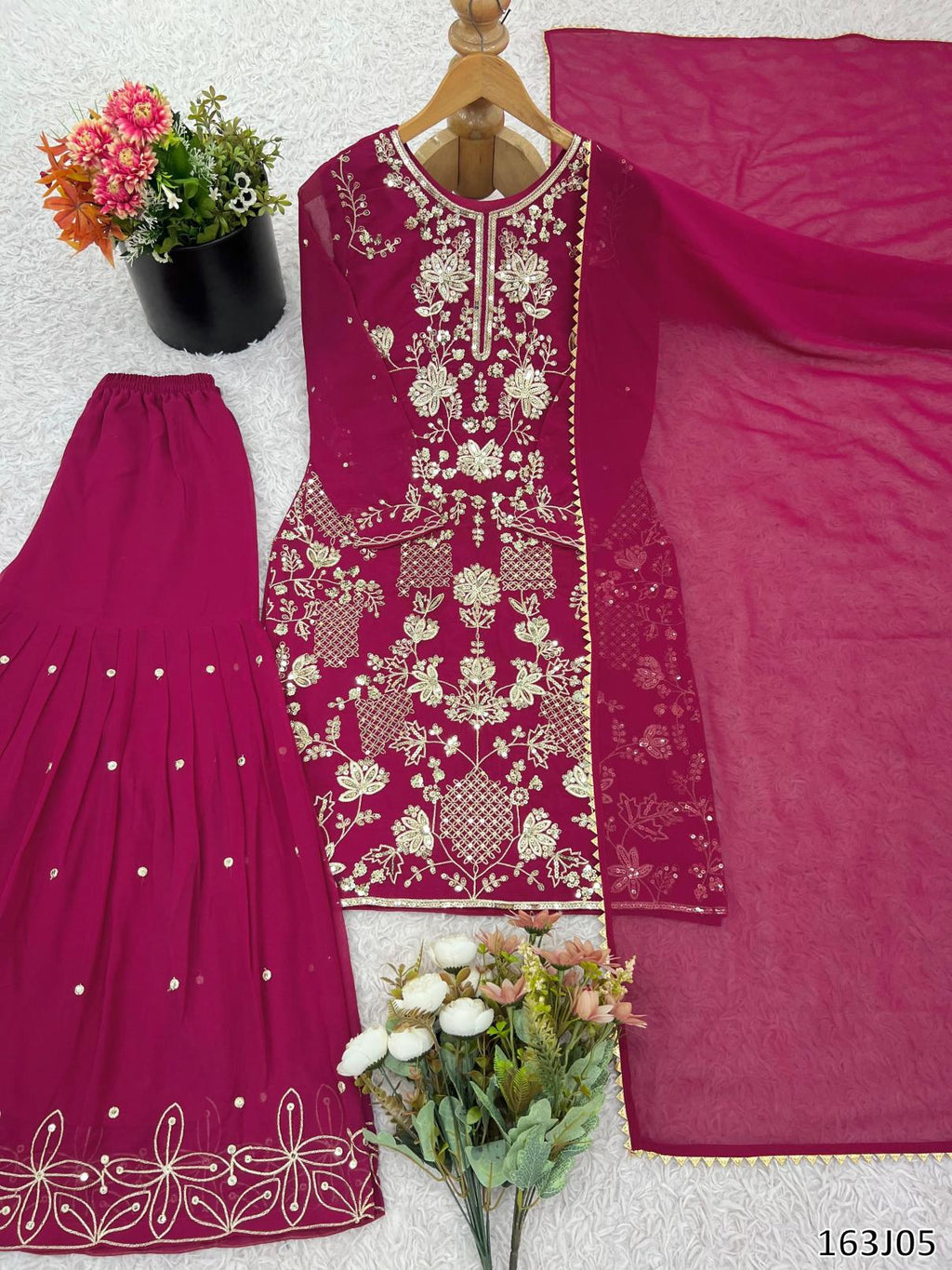Elite Charm Embroidered Sharara Suit Set
