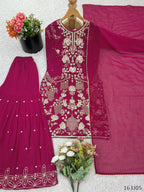 Elite Charm Embroidered Sharara Suit Set