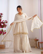 “Regal Radiance Sharara Set Suit – Trendsetting Style Statement”