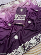 Blooming Chocolate Georgette Designer Saree – Wedding Wear Elegance