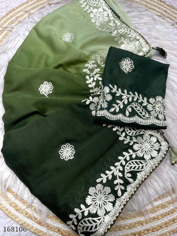 Blooming Chocolate Georgette Designer Saree – Wedding Wear Elegance