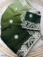 Blooming Chocolate Georgette Designer Saree – Wedding Wear Elegance