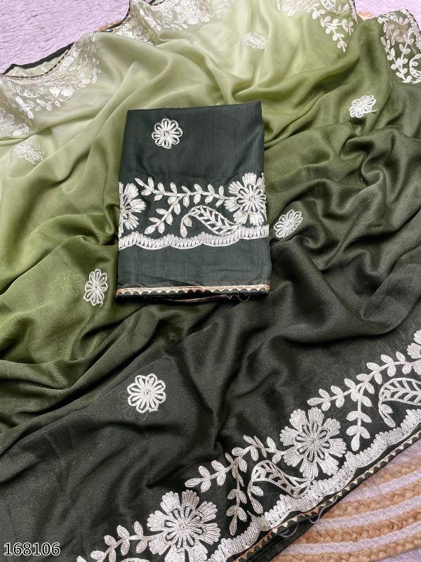 Blooming Chocolate Georgette Designer Saree – Wedding Wear Elegance