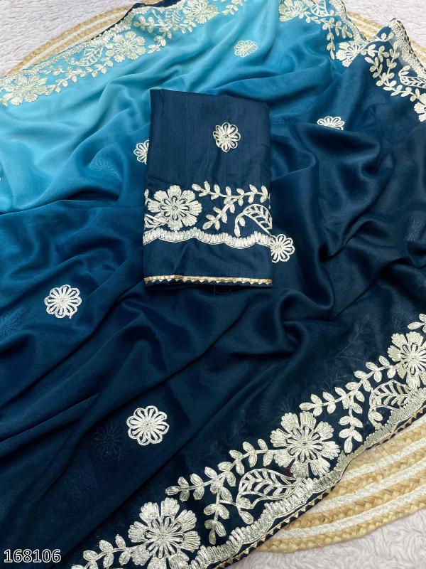 Blooming Chocolate Georgette Designer Saree – Wedding Wear Elegance