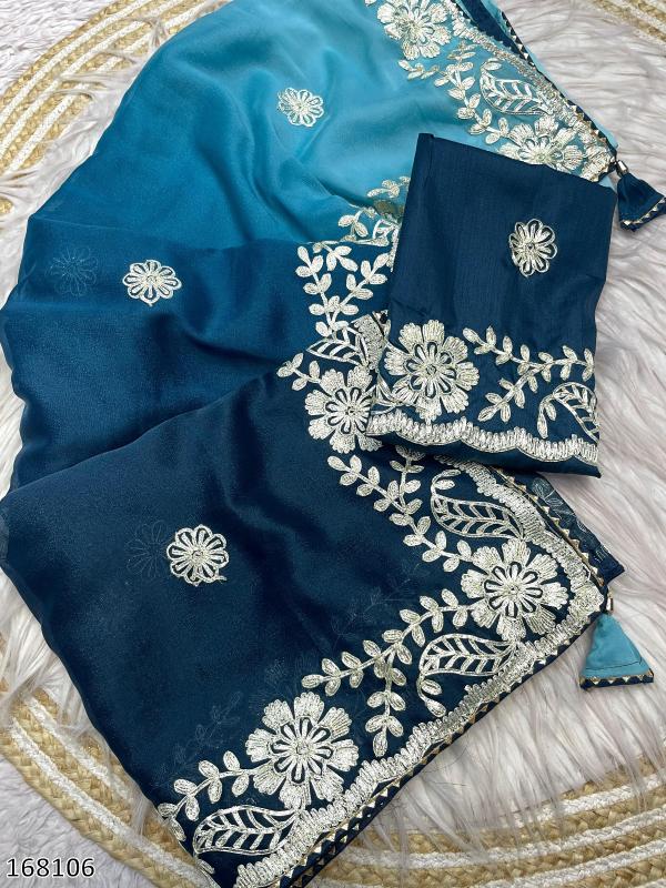 Blooming Chocolate Georgette Designer Saree – Wedding Wear Elegance