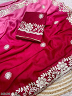 Blooming Chocolate Georgette Designer Saree – Wedding Wear Elegance