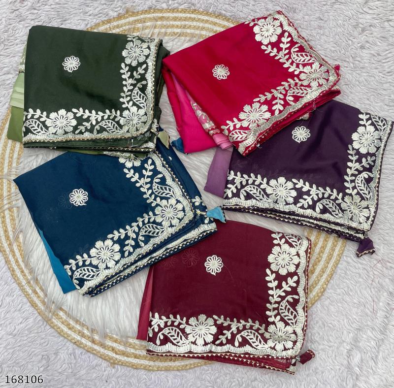 Blooming Chocolate Georgette Designer Saree – Wedding Wear Elegance