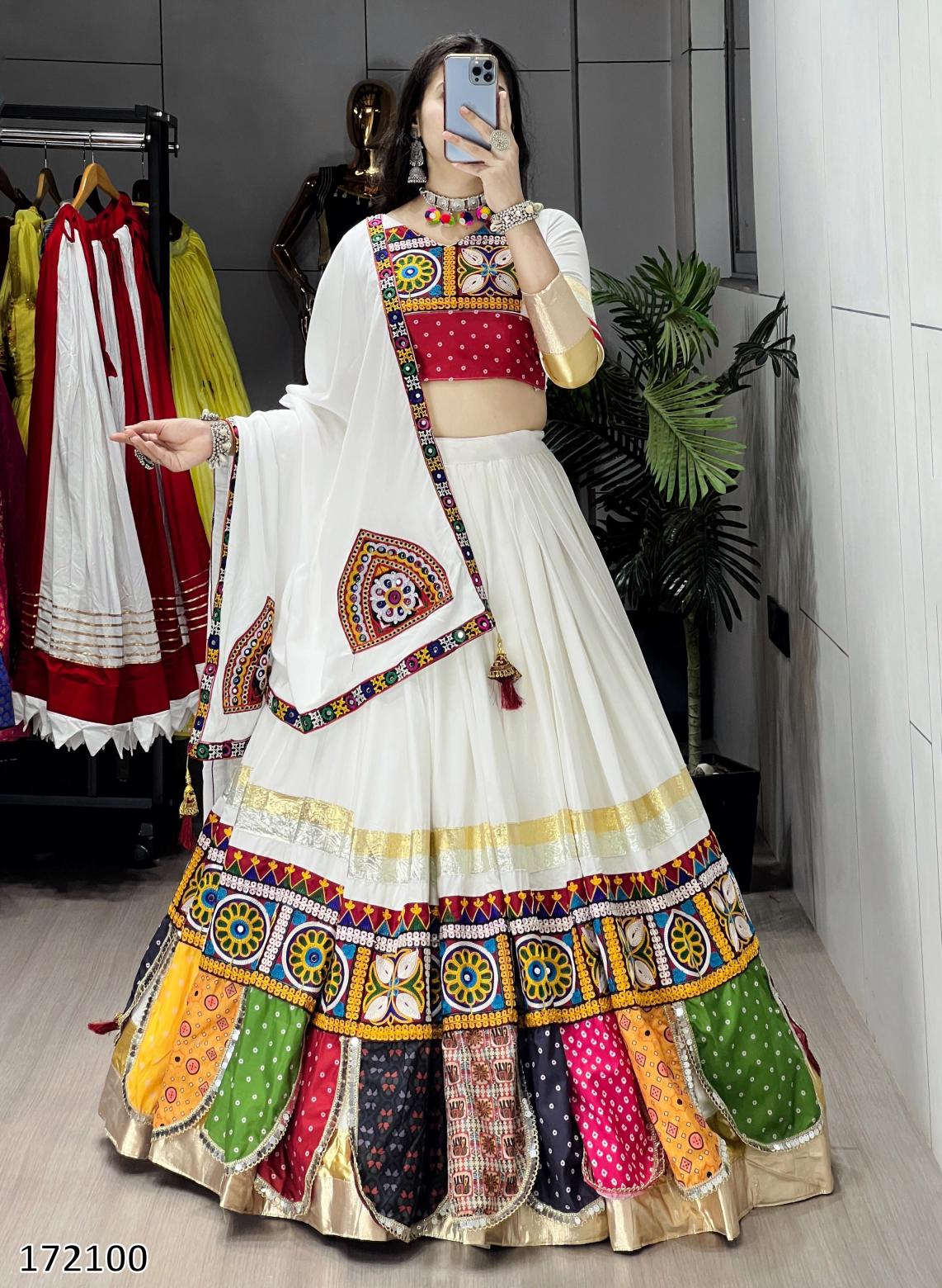 Festive Ethnic Chaniya Choli Set – Fancy Top & Dupatta Included (Navratri Showstopper)