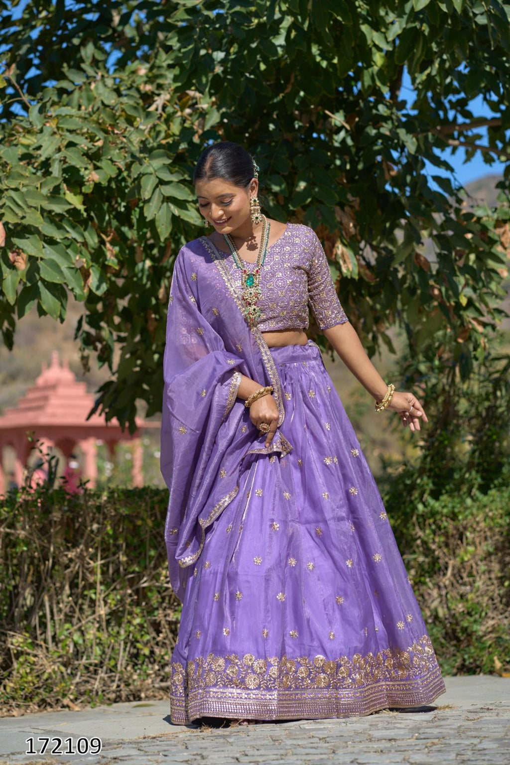 “Gold Crush Purple Embroidered Lehenga – Festive Diwali Edition | Fully Stitched Party Wear Lehenga for Women”