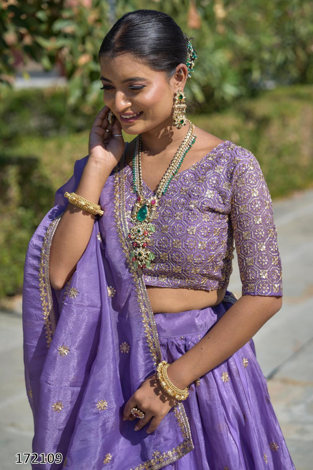 “Gold Crush Purple Embroidered Lehenga – Festive Diwali Edition | Fully Stitched Party Wear Lehenga for Women”