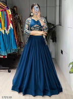 Diwali Classical Foil-Printed Koti-Set Lehenga Choli