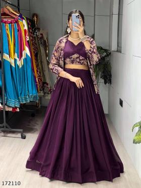 Diwali Classical Foil-Printed Koti-Set Lehenga Choli