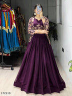 Diwali Classical Foil-Printed Koti-Set Lehenga Choli