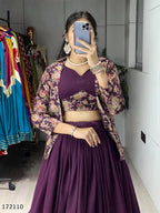 Diwali Classical Foil-Printed Koti-Set Lehenga Choli