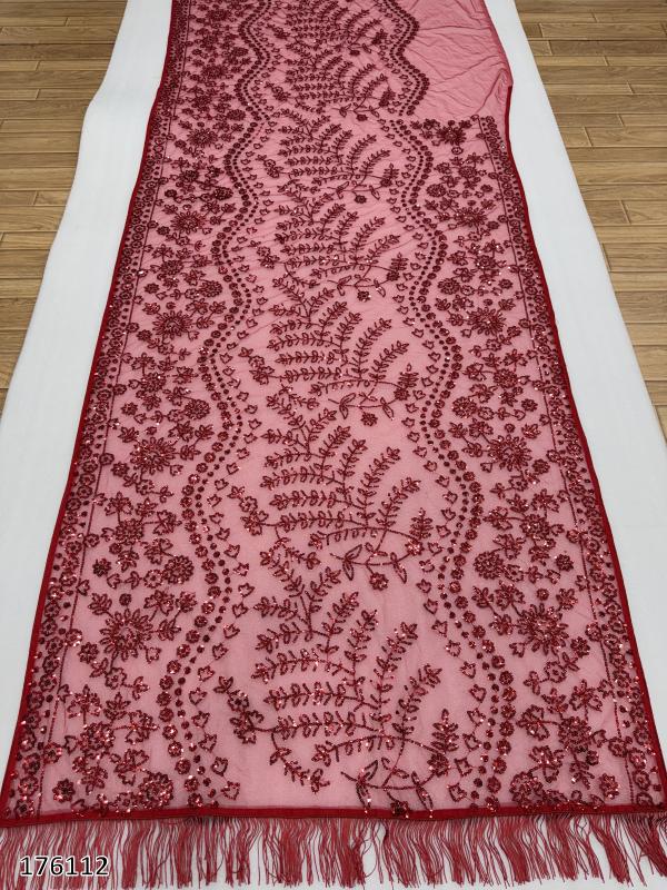 Bollywood Red Sequin Georgette Saree – Designer Glam for Weddings & Parties