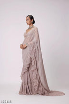 Bollywood Super-Hit Sequin Crush Pleated Saree – Draped in Glamour