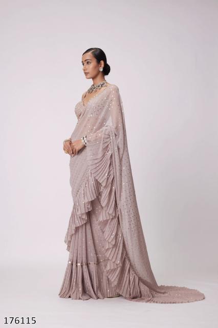 Bollywood Super-Hit Sequin Crush Pleated Saree – Draped in Glamour
