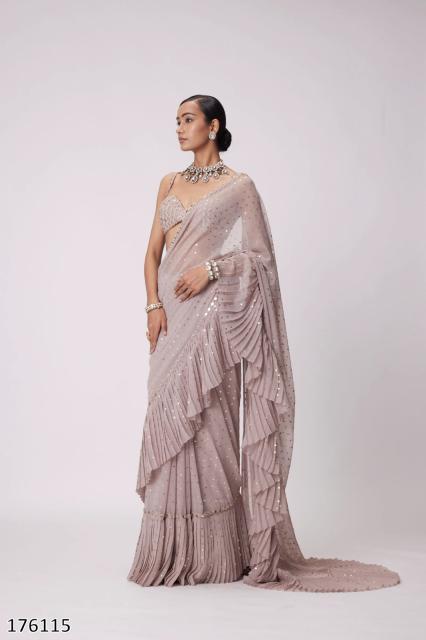 Bollywood Super-Hit Sequin Crush Pleated Saree – Draped in Glamour
