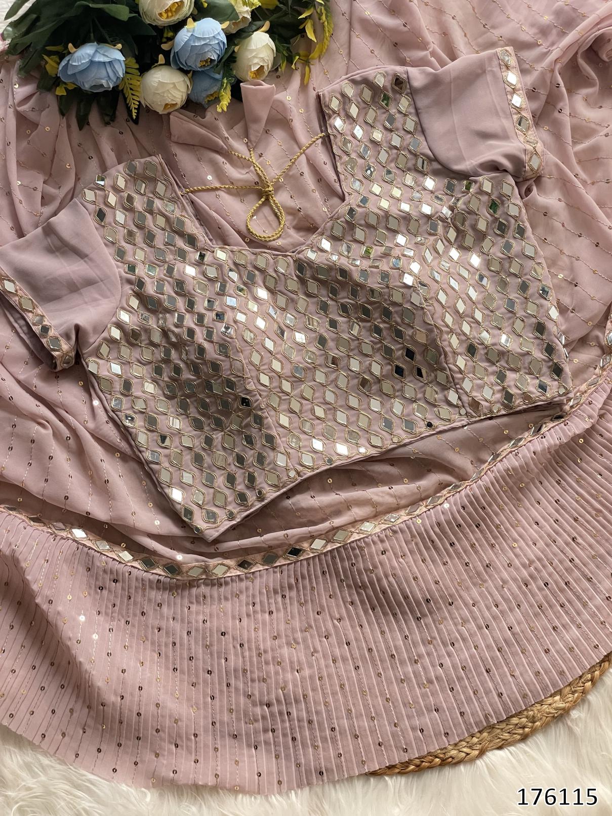 Bollywood Super-Hit Sequin Crush Pleated Saree – Draped in Glamour