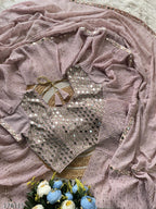 Bollywood Super-Hit Sequin Crush Pleated Saree – Draped in Glamour