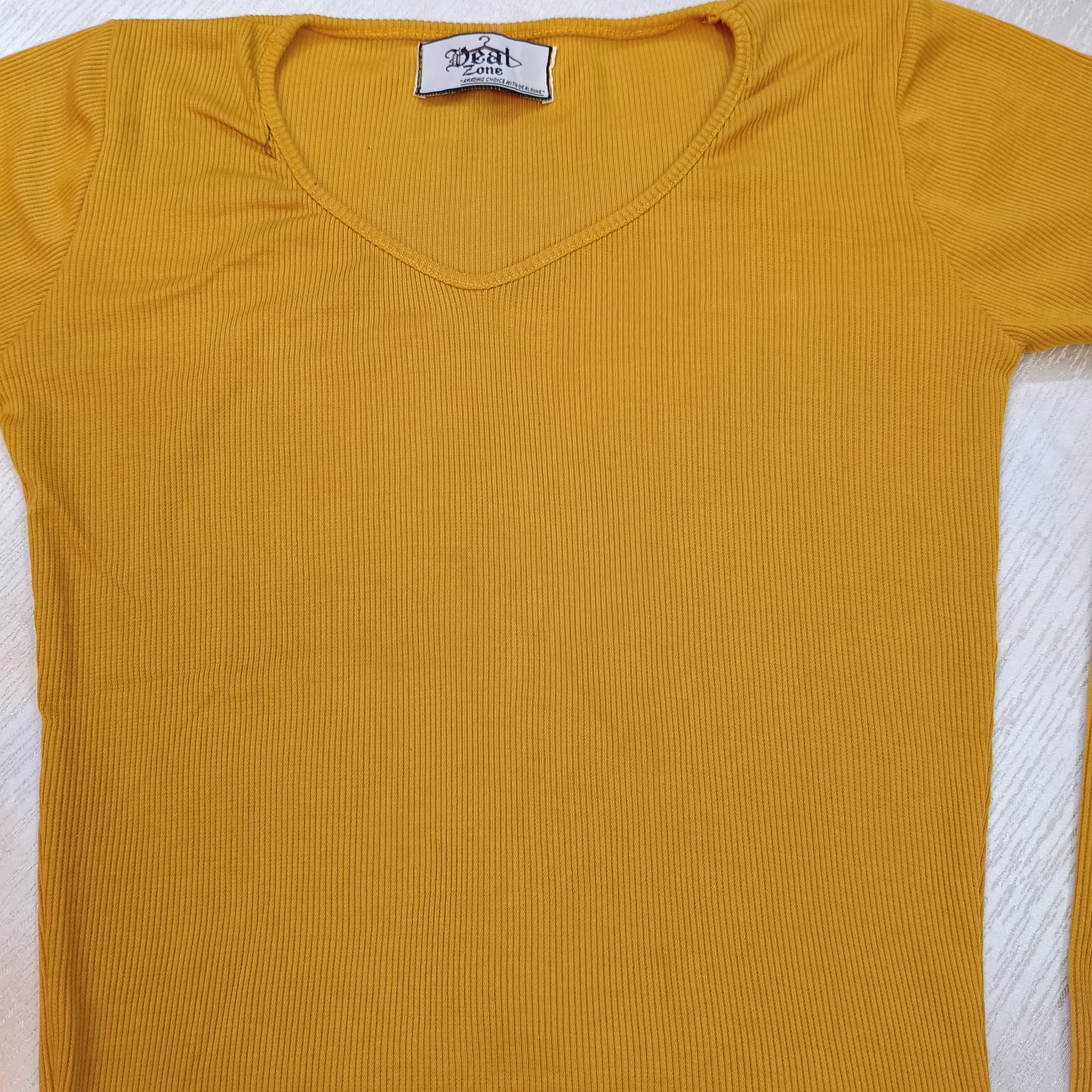 Elegant Ribbed Cotton Long Sleeve Crop Top – Perfect Blend of Comfort & Style