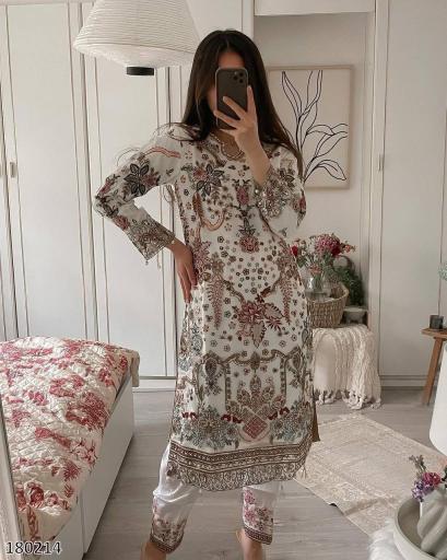 Midnight Majesty Designer  Embroidered Suit Set