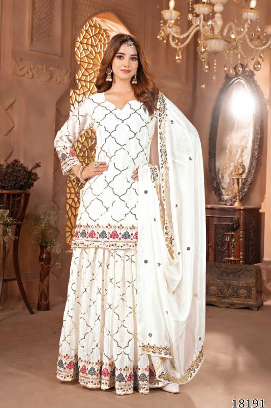 “Starlet Soirée Designer Party Set – Top, Sharara, Palazzo & Dupatta Ensemble” (Pack of 4)