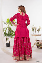 “Starlet Soirée Designer Party Set – Top, Sharara, Palazzo & Dupatta Ensemble” (Pack of 4)