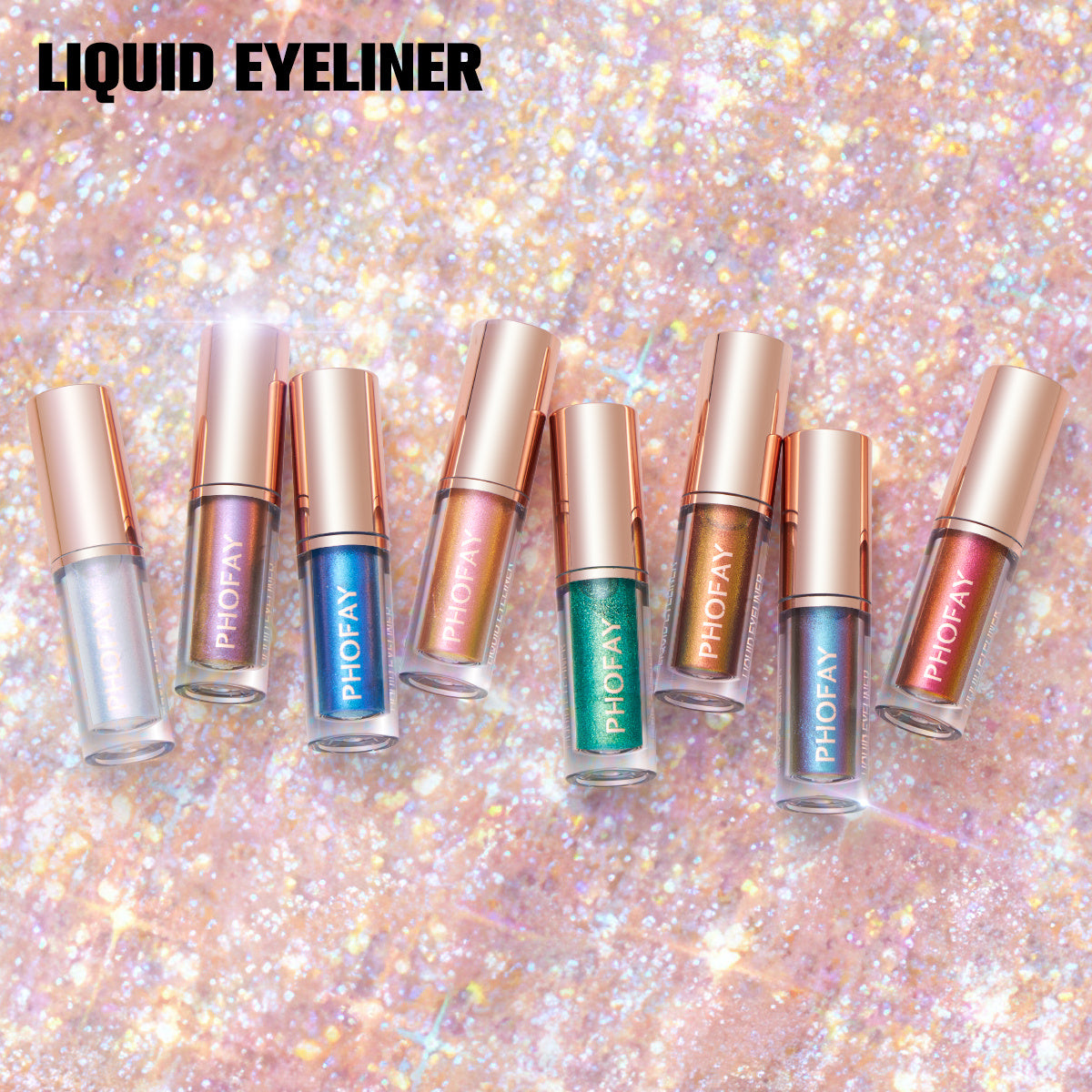 GlamGleam Liquid Glitter Eyeliner Set (8-Piece)