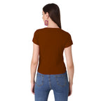 Ruched Drawstring Ribbed Crop Top  Trendy Slim-Fit Stretch Wear