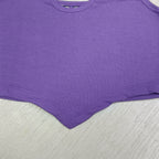 Ribbed V-Hem Stretch Crop Top