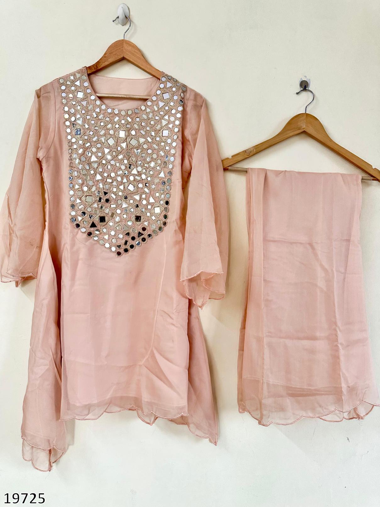 Radiant Reflection Mirror Work Kurti Set