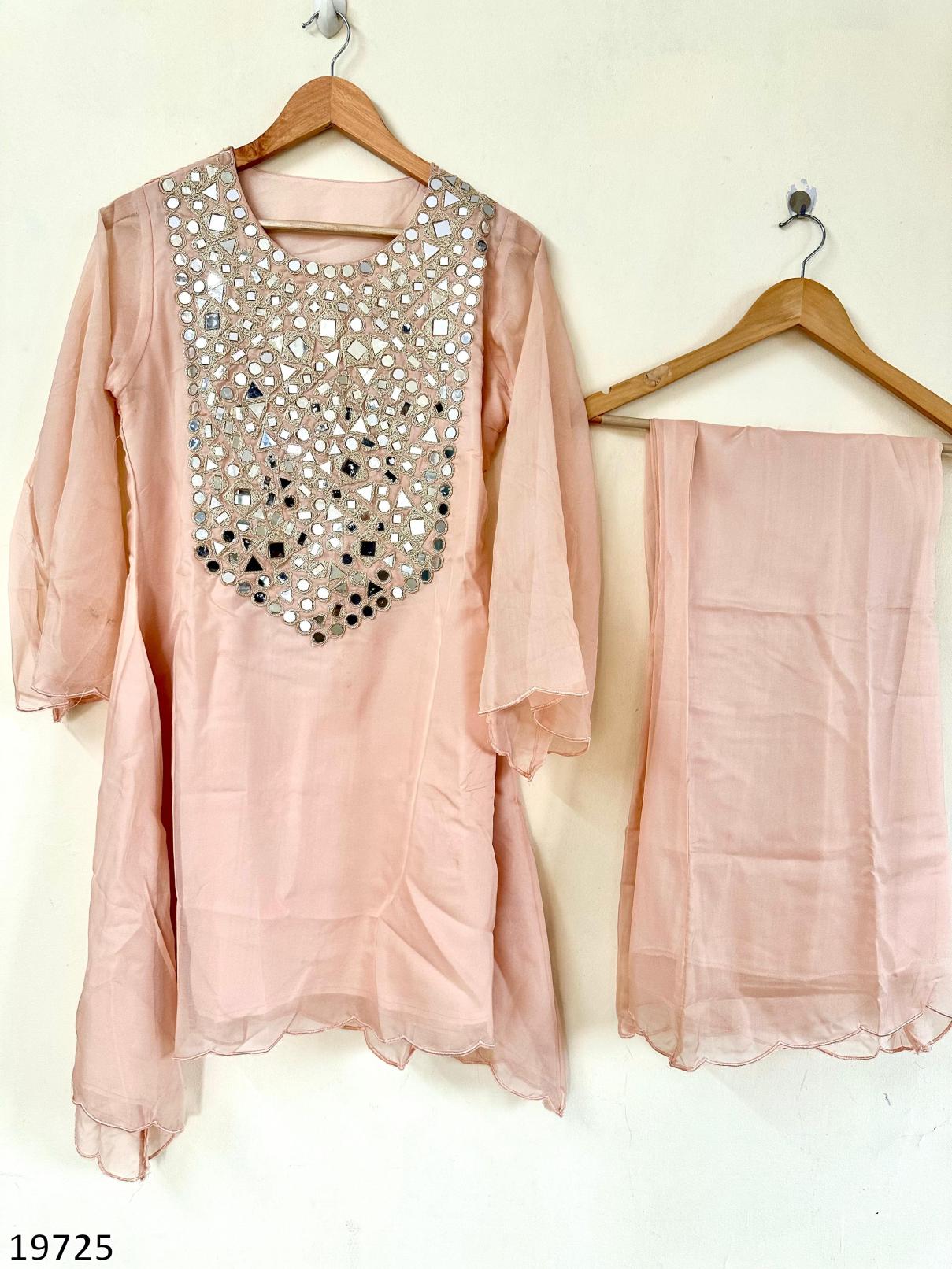 Radiant Reflection Mirror Work Kurti Set