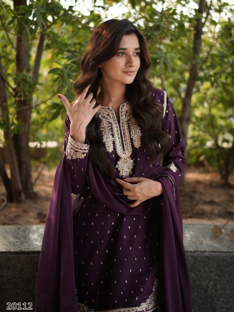 Royal Embroidered Sharara Suit with Dupatta Set