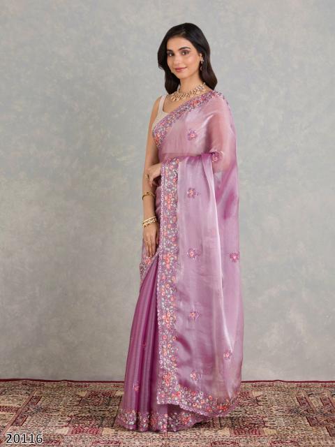 Luxury Embroidered Organza Designer Saree for Parties & Celebrations