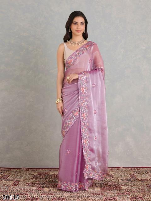 Luxury Embroidered Organza Designer Saree for Parties & Celebrations