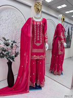 Designer Heavy Embroidered Plazzo Suit | Premium Wedding & Festive Wear Ensemble