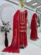 Designer Heavy Embroidered Plazzo Suit | Premium Wedding & Festive Wear Ensemble
