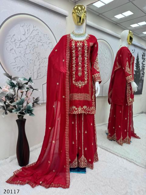 Designer Heavy Embroidered Plazzo Suit | Premium Wedding & Festive Wear Ensemble