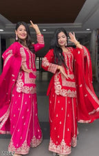 Designer Heavy Embroidered Plazzo Suit | Premium Wedding & Festive Wear Ensemble