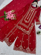 Designer Heavy Embroidered Plazzo Suit | Premium Wedding & Festive Wear Ensemble