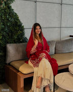 Royal Red Embroidered Designer Sharara Set