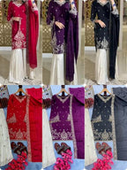 Royal Red Embroidered Designer Sharara Set