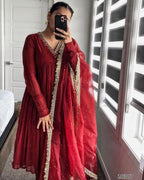 Designer Alia Cut Gown with Plazzo and Dupatta