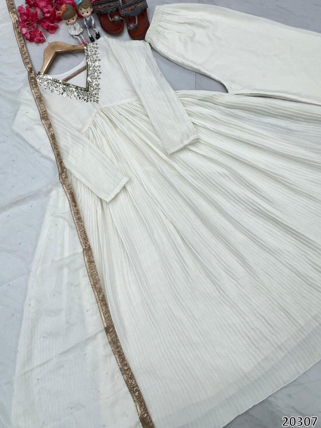 Designer Alia Cut Gown with Plazzo and Dupatta