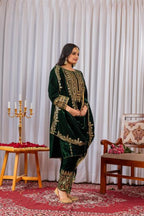 Royal Velvet Embroidered Suit Set – Luxury Party & Festive Wear for Women