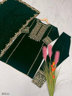 Royal Velvet Embroidered Suit Set – Luxury Party & Festive Wear for Women