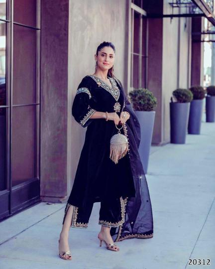 Luxury Velvet Embroidered Suit Set | Designer Party & Festive Wear Collection