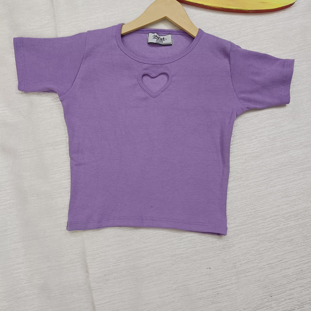 Trendy Heart Cut Ribbed Fitted Top for Women – Soft Stretchy Casual Wear