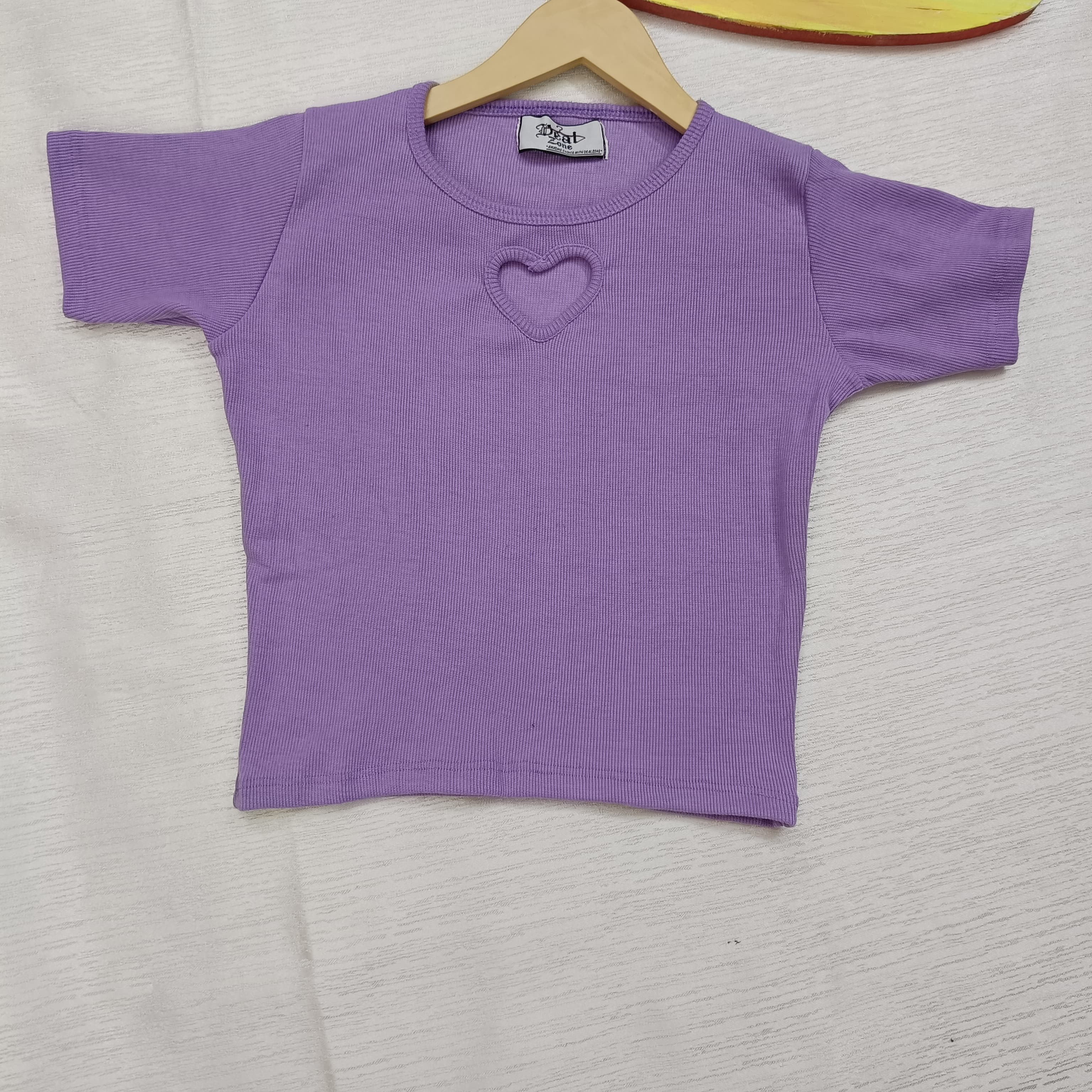 Trendy Heart Cut Ribbed Fitted Top for Women – Soft Stretchy Casual Wear